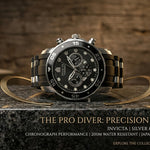 INVICTA PRO DIVER CHRONOGRAPH – EDICIÓN LUXURY BLACK &amp; SILVER